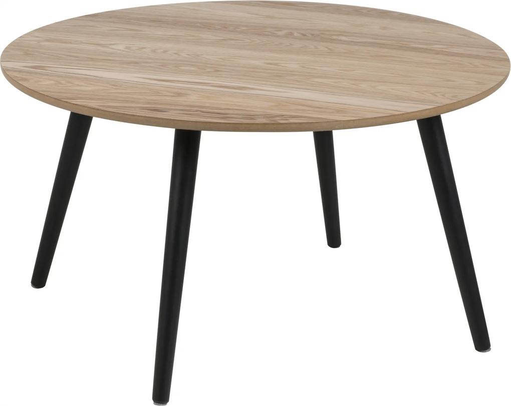 Bighome - Konferenčný stolík STAFFORD 80 cm, prírodná, čierna