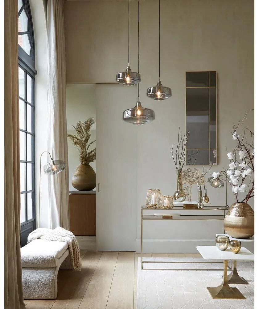 Krémová lavica z textílie buklé Nafya – Light &amp; Living