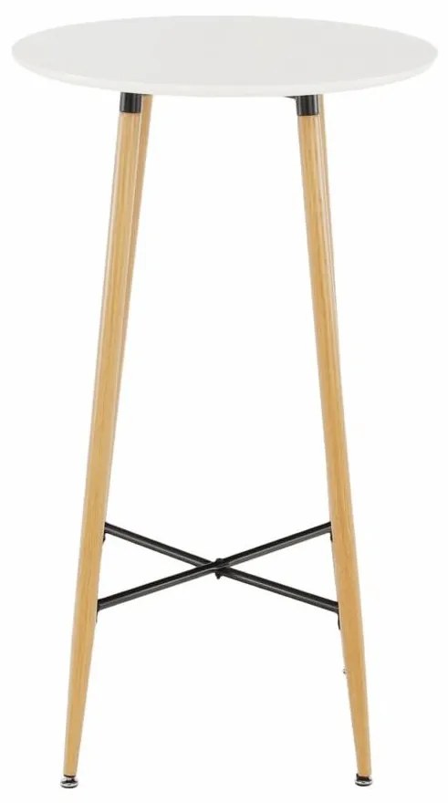 Tempo Kondela Barový stôl, biela/dub, priemer 60 cm, IMAM