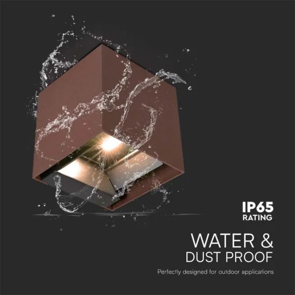 LED Solárne nástenné svietidlo so senzorom LED/9W/3,7V IP65 4000K 2600 mAh hnedá
