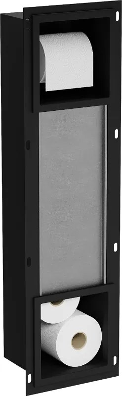 Mexen X-Wall-BP držiak toaletného papiera so zásobníkom, Čierna - 1974
