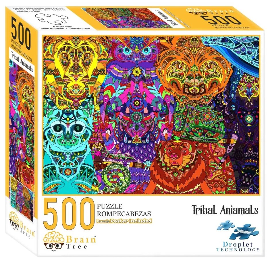 Brain Tree Puzzle Kmeňové zvieratá 500 dielikov