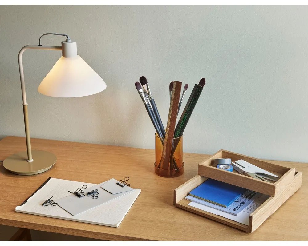 Biela stolová lampa so skleneným tienidlom (výška 44 cm) Spot – Hübsch