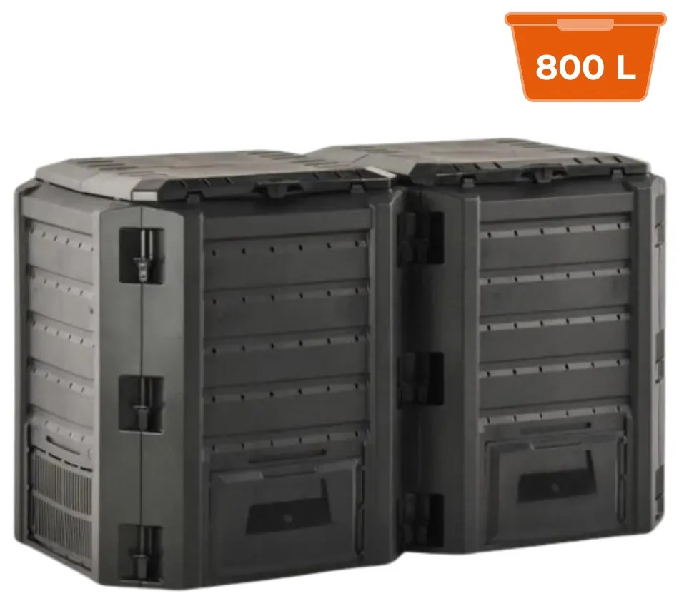 Prosperplast Záhradný kompostér COMPOGREEN, 800l, čierna