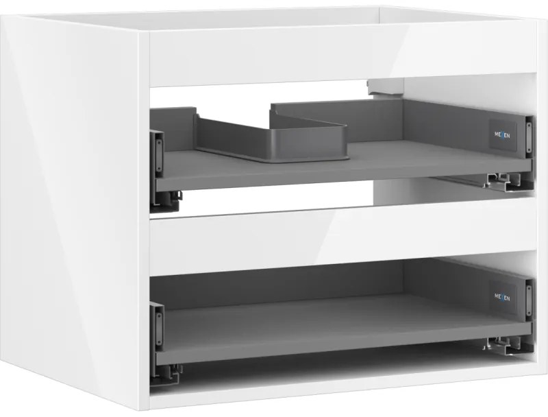 Mexen Box-A, závesná skrinka 60 cm, 2 zásuvky, biela lesklá, 91AX0-0600-470-2-00