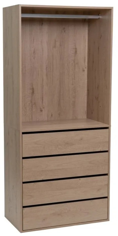 Otvorená modulárna skriňa v dekore duba v prírodnej farbe 80x180x45 cm Modular – Casa Selección