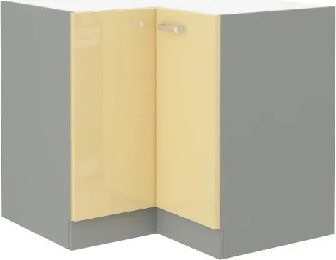 Dolná rohová kuchynská skrinka Karmen 90ND, šedá/krémová%