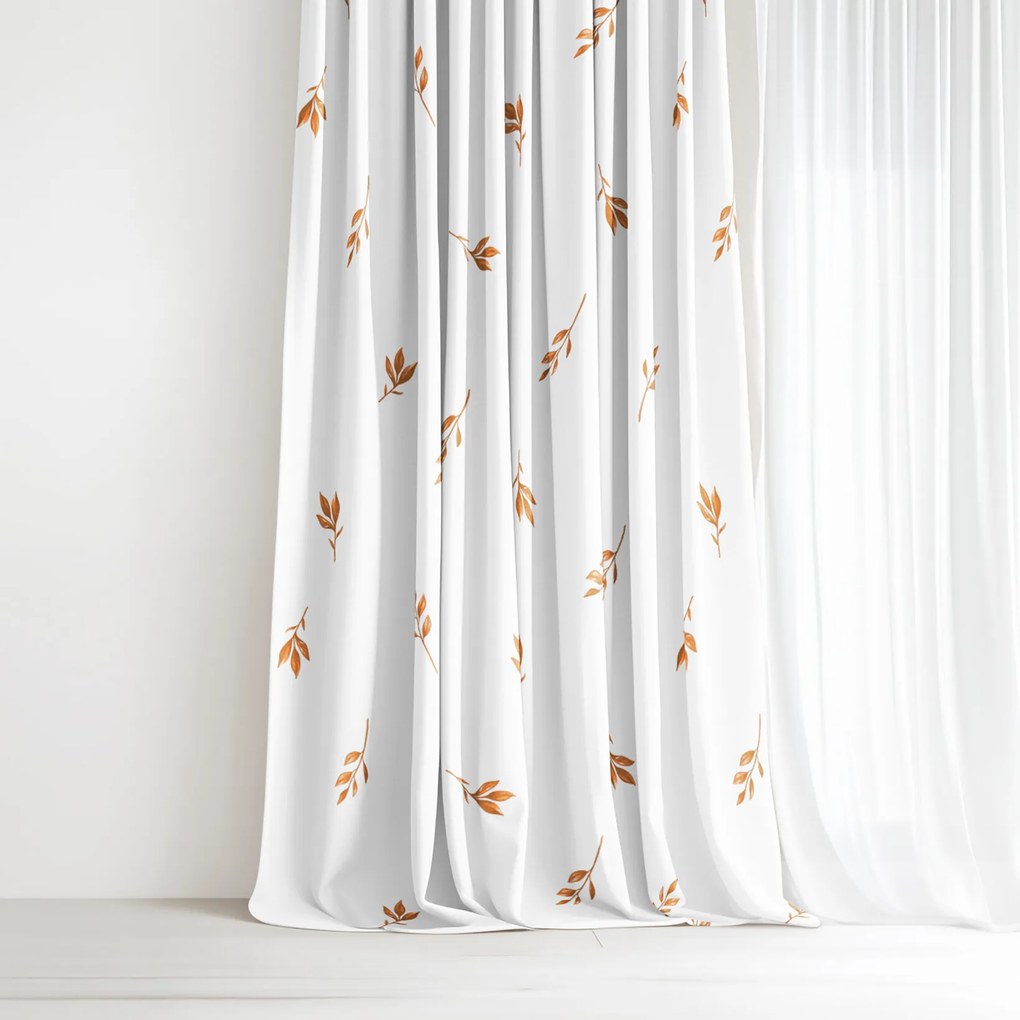 Goldea bavlnený záves - hnedé jesenné lístky 180x150 cm