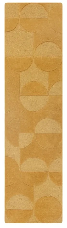 Okrovožltý vlnený koberec behúň 60x230 cm Gigi – Flair Rugs