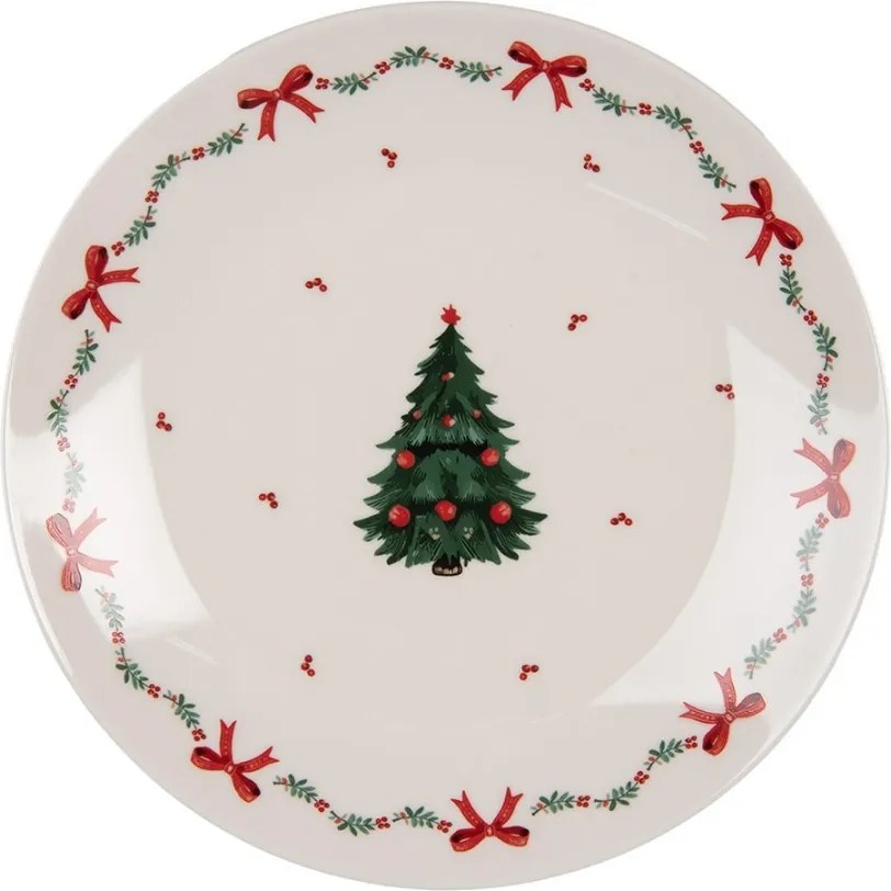 Porcelánový dezertný tanierik so stromčekmi Christmas Harmony - Ø 20*2 cm