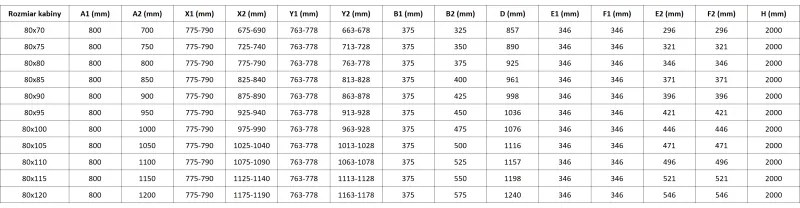 Mexen Mist-F Duo, skladací sprchový kút 80 x 120 cm, číre sklo-čierny rám, 8A6-080L-120P-70-70