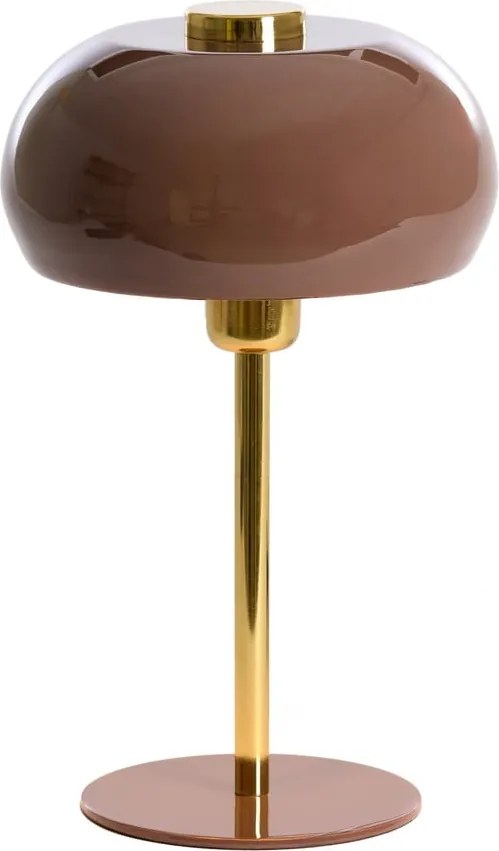 Hnedá stolová lampa s kovovým tienidlom (výška 34 cm) Surin – Light &amp; Living