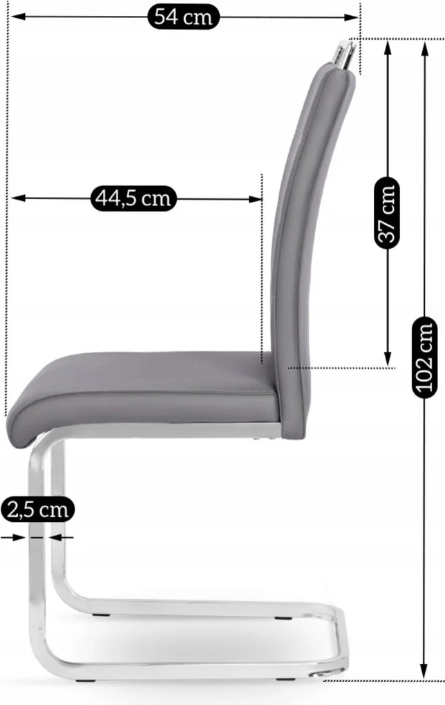 Jídelní židle Loca ekokůže šedá/stříbrná