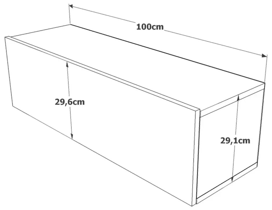 Závesný TV stolík Houseland Fullio borovica Atlantic/biela