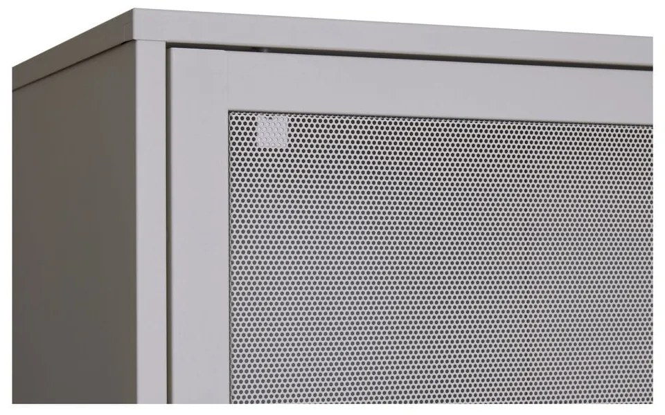 Sivá kovová skrinka s posuvnými dverami 90x180x40 cm Veep – Unique Furniture