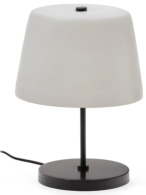 Čierno-biela stolová lampa so skleneným tienidlom (výška 38 cm) Nefar – Kave Home