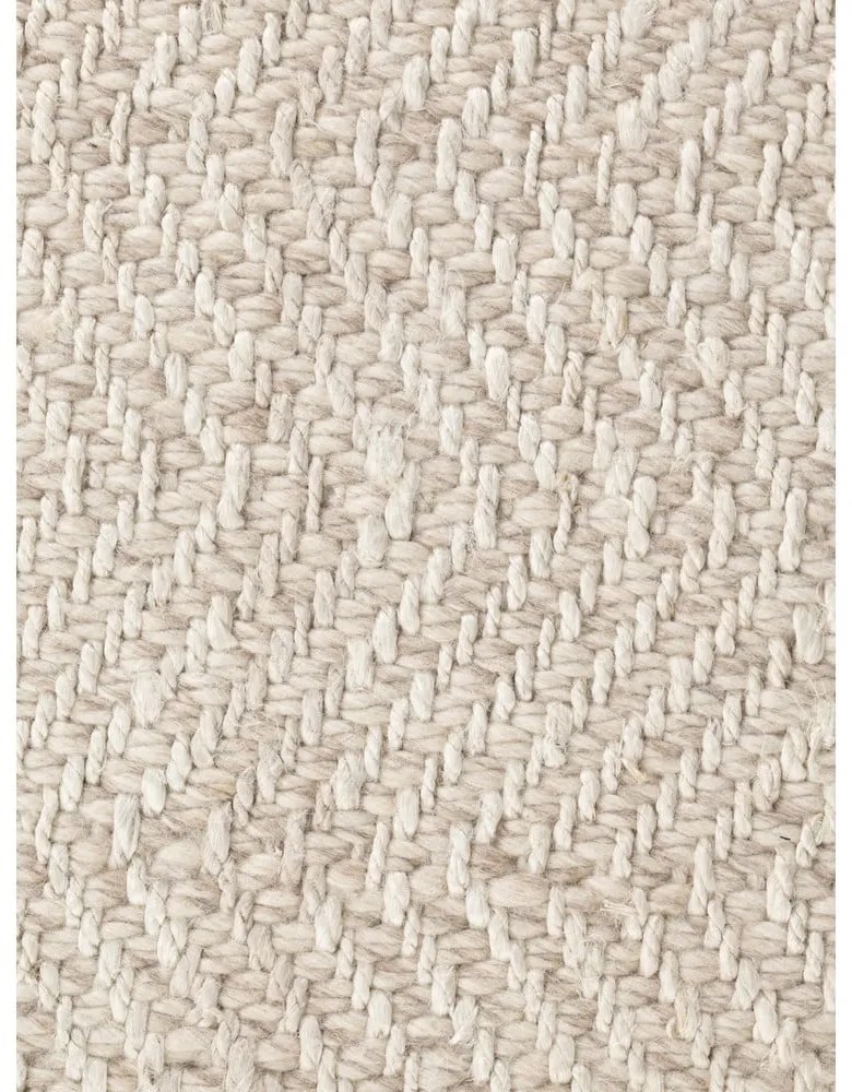 Krémový/slonovinový ručne tkaný behúň s prímesou vlny 80x200 cm Majoli – Elle Decoration