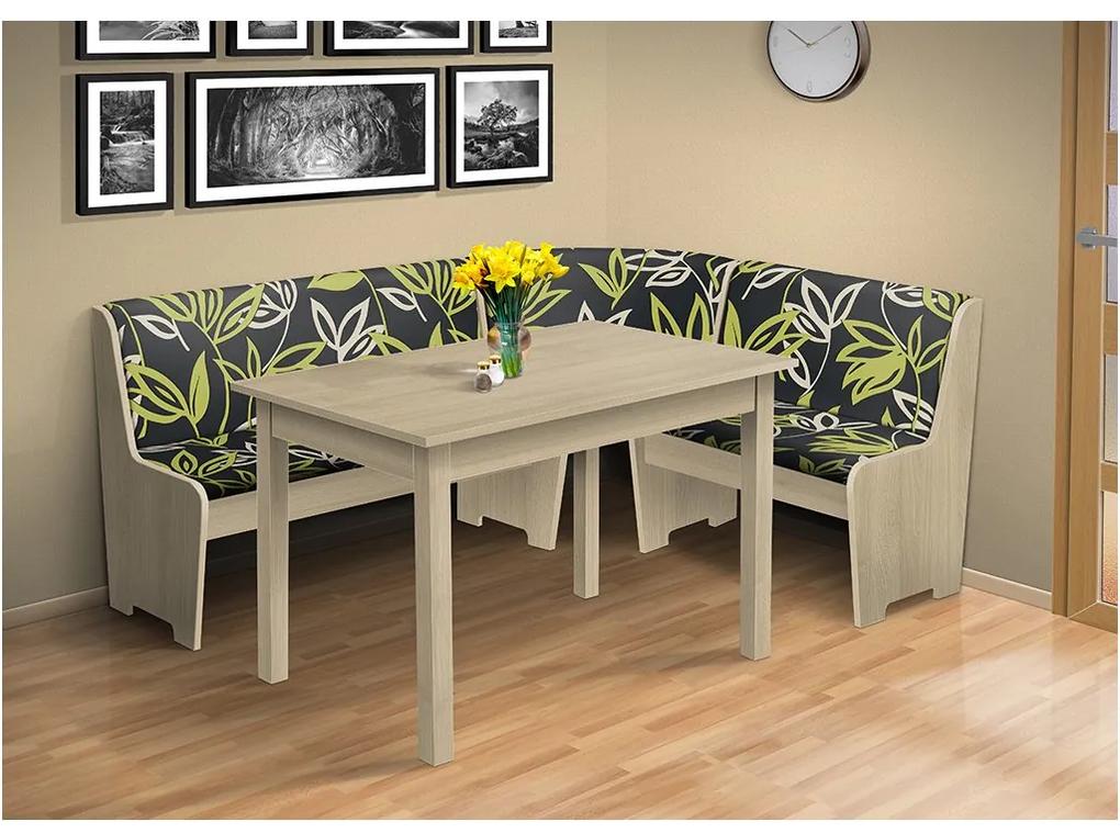 Nabytekmorava Rohová lavica so stolom farba lamina: Antracit, čalúnenie vo farbe: Mega 31 béžová