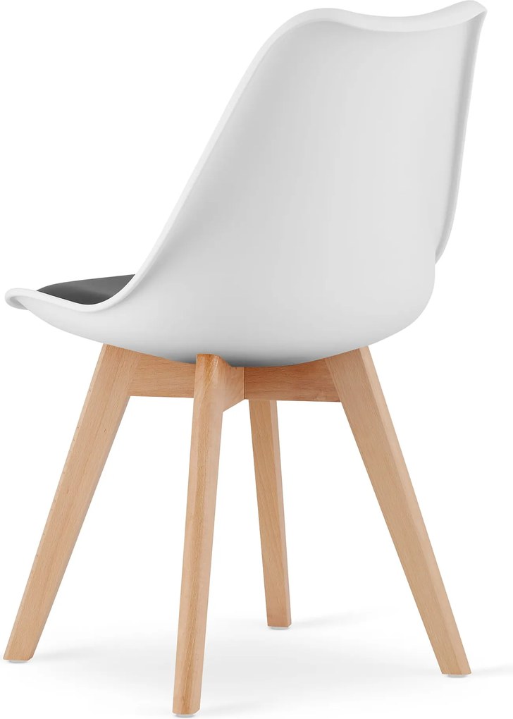 AKCIA Bielo-čierna stolička BALI MARK s bukovými nohami II. trieda