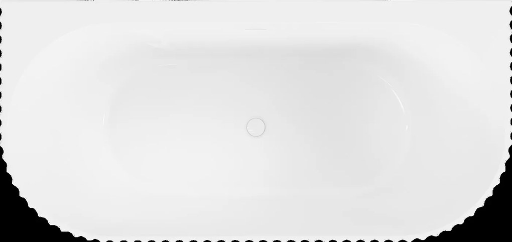 Mexen Sella, voľne stojaca vaňa ku stene, drážkovaná, 170 x 80 cm, biela lesklá, 52711708000-SS