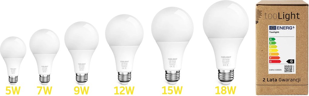 Toolight Toolight, LED žiarovka E27, 5W, 350lm, 3000K teplá, RSL019, OSW-20004