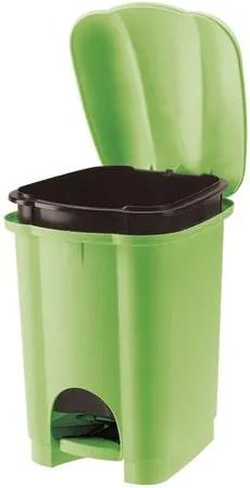 Tontarelli Plastový nášlapný kôš na odpadky TONTARELLI Carolina 6l zelená