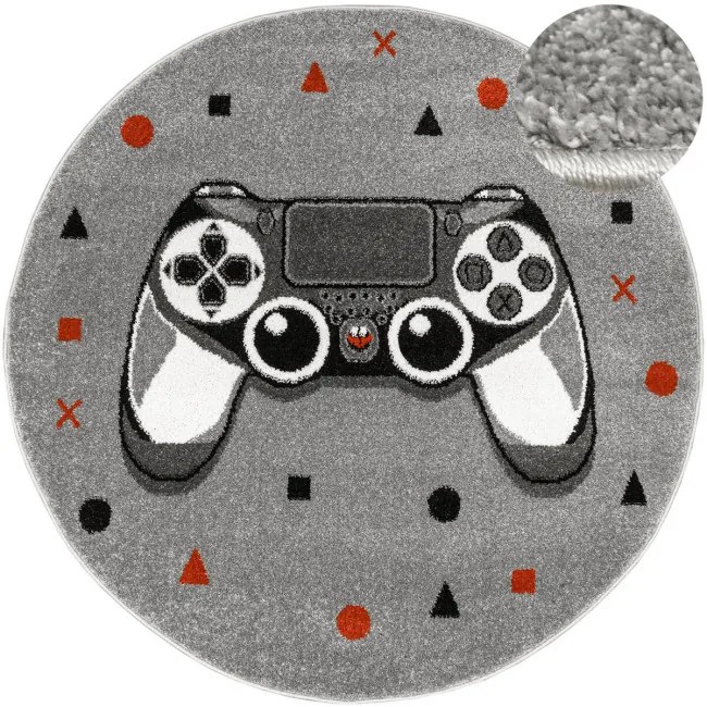 Koberec Lima G928A Gamepad svetlosivý / tmavosivý kruh