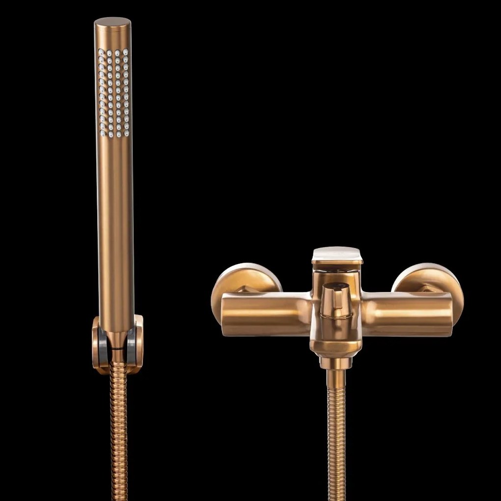 Invena Neri, nástenná vaňová batéria, medená matná, INV-BW-P1-014-L