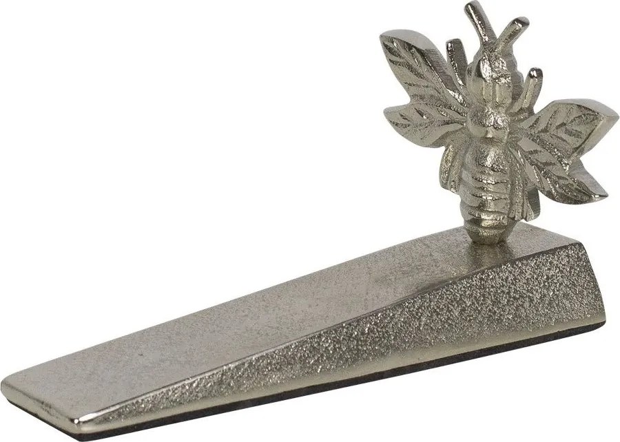 Strieborná kovová zarážka do dverí so včielkou - 14*9*8cm