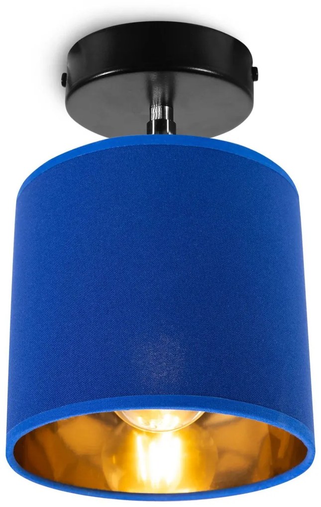 Stropné svietidlo GAMA, 1x modré textilné tienidlo, (možnosť polohovania)
