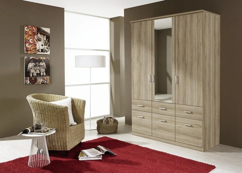 Šatníková skriňa Bremen, 136 cm, dub san remo