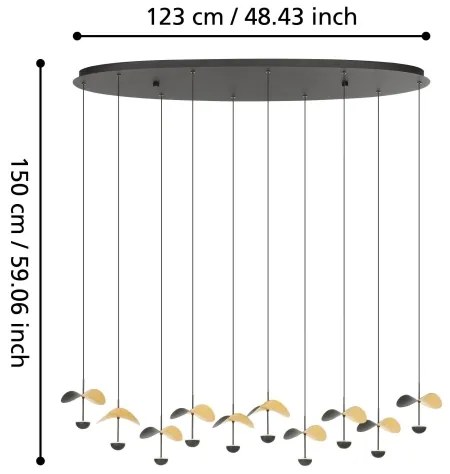 Eglo 390342 - LED Stmievateľný luster na lanku DRACERA 10xLED/2,3W/230V 3000K