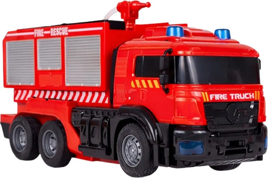 LEAN Toys Robot auto hasiči 2v1 diaľkovo ovládané RC svetlá zvuky voda