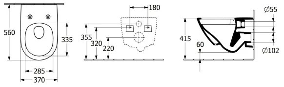 Villeroy & Boch 4670TSR1 - Závesné WC so sedátkom SoftClose SUBWAY keramika/biela