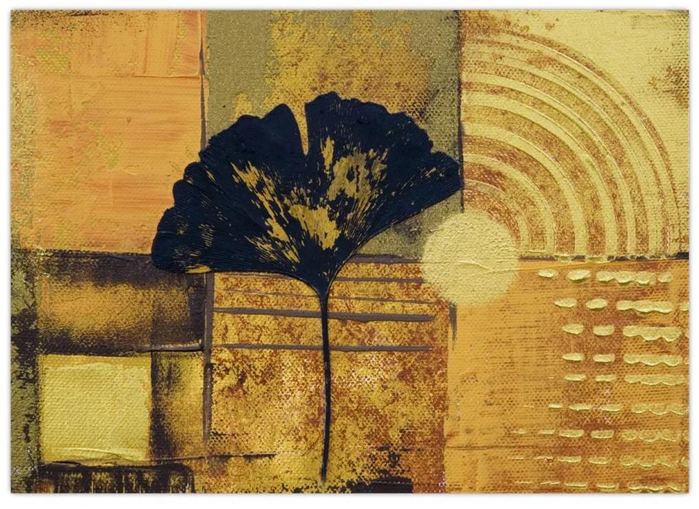Sklenený obraz - List ginkgo (70x50 cm)
