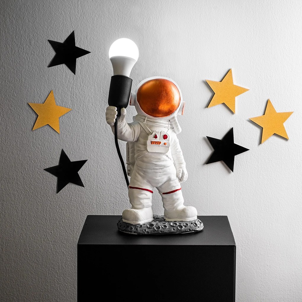 Stolná lampa Astronaut bronzová/biela