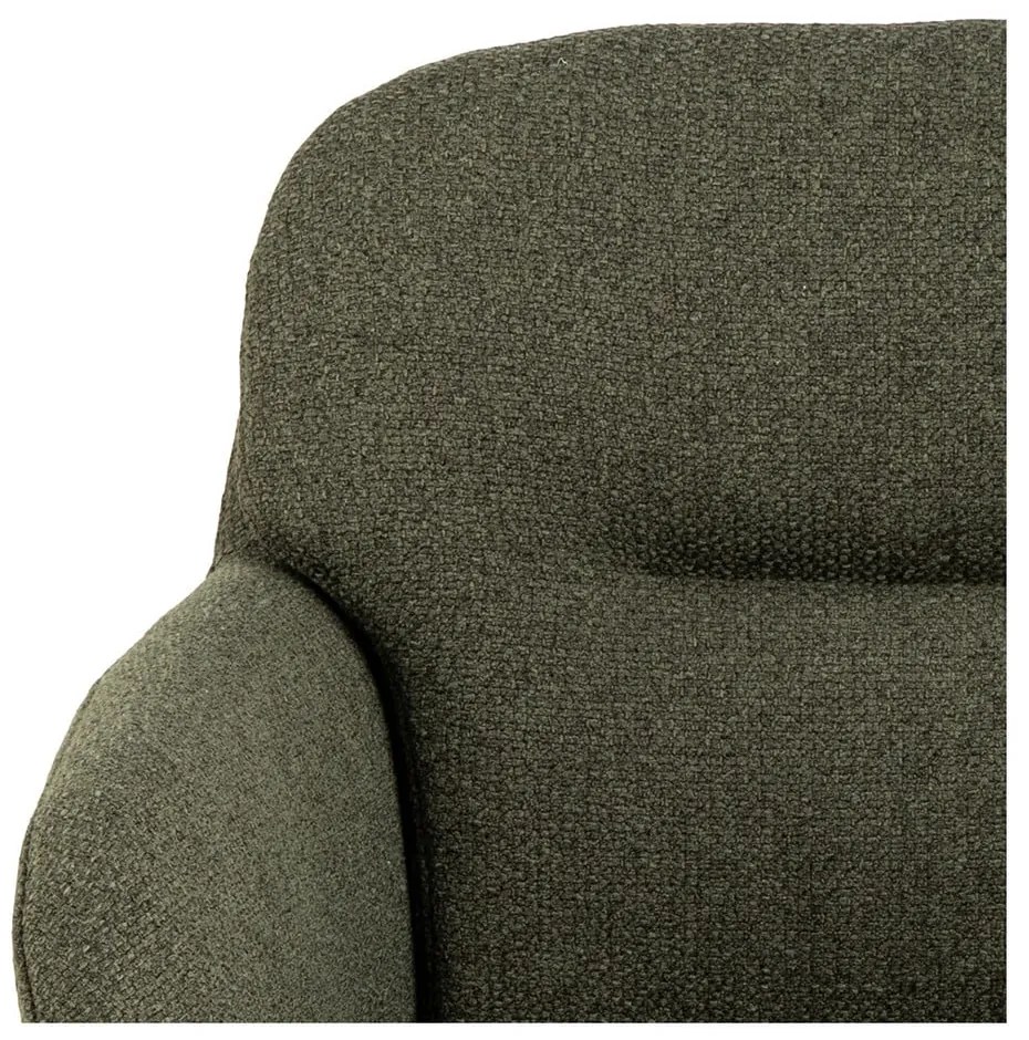 Khaki čalúnené jedálenské kreslo s podrúčkami Dora – Actona