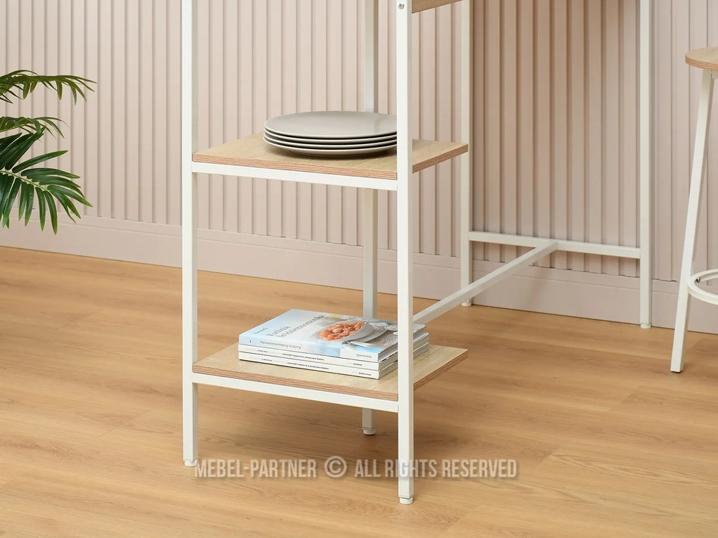 Barový set Everet (sonoma + biela) (pre 2 osoby). Akcia -22%. Vlastná spoľahlivá doprava až k Vám domov. 1111870