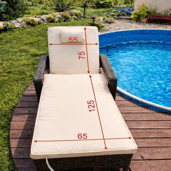 Vankúš / podsedák s vankúšom na záhradné lehátko