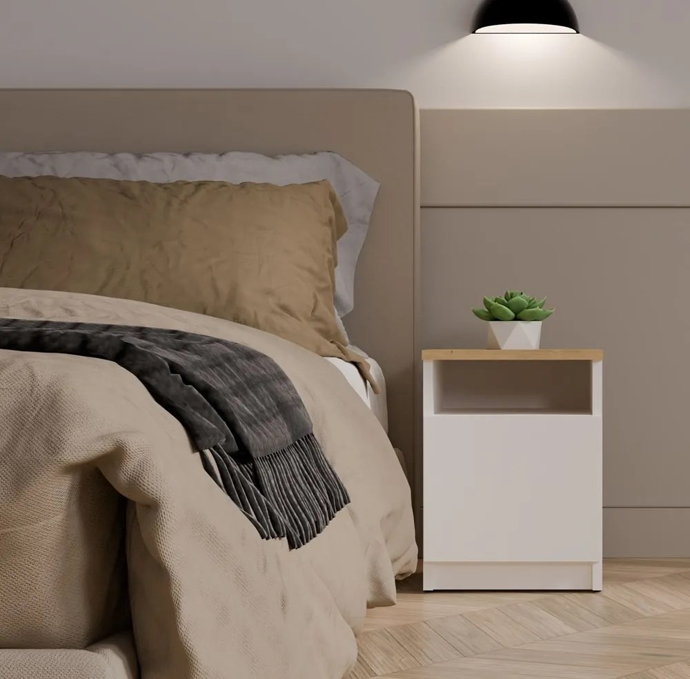 Nočný stolík Galax 30 cm dub artisan/biely