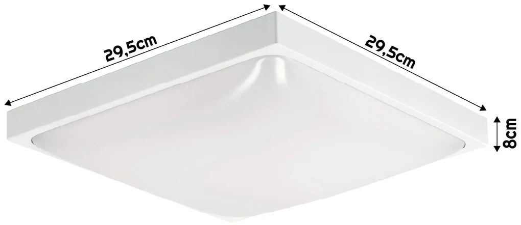 ECOLIGHT LED stropné svietidlo 2xE27 štvorcové biele + 2x E27 10W neutrálna biela žiarovka