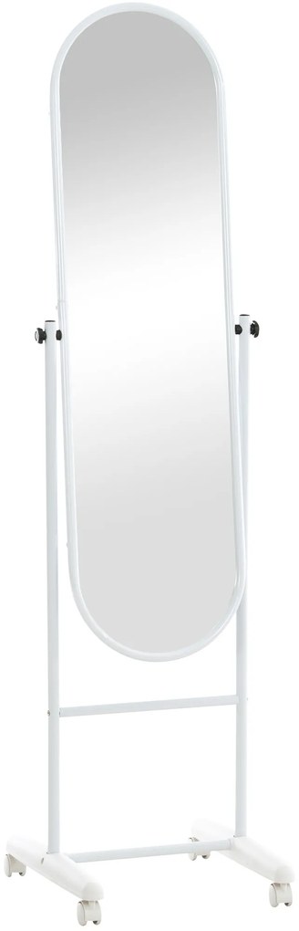 Stojace zrkadlo Nane Oval - 155x40x42 cm - Biela