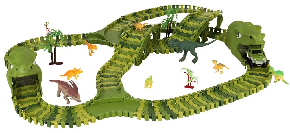 KIK XXL TRACK Závodná dráha s dinosaurami a autami, 254 dielov