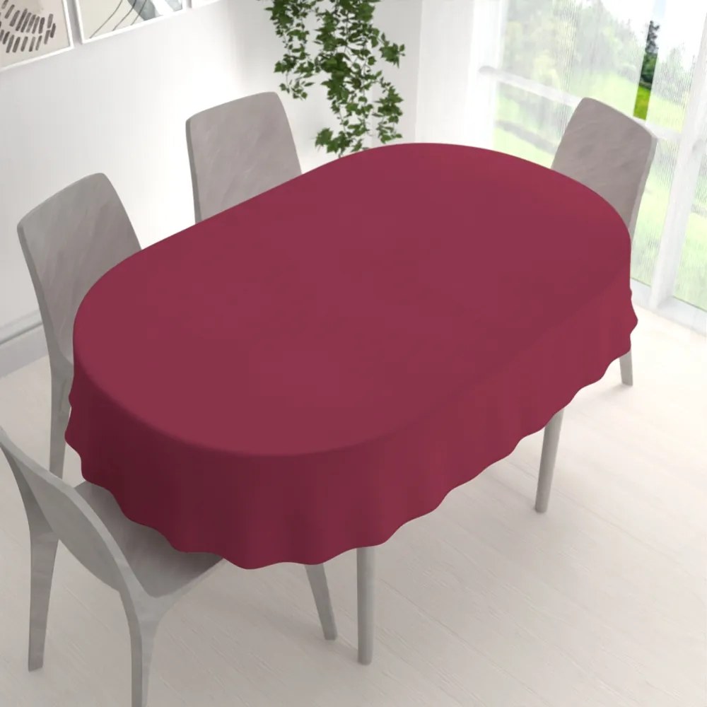 Biante Veľký dekoračný oválny obrus BKS-414 Malinovo červený 160x200 cm