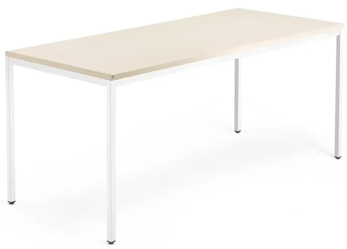Kancelársky pracovný stôl QBUS, 1800x800 mm, breza/biela