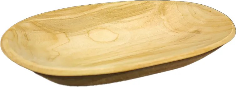AMADEA Drevený servírovací podnos oválny, masívne drevo, 22 cm
