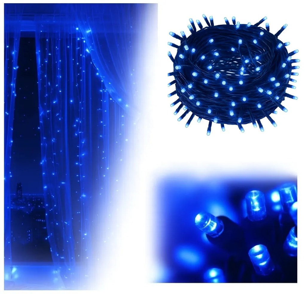 Vianočné svetielka vnútorné modré 1000 LED