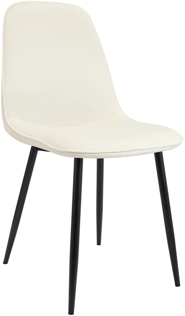 Sada 4 ks jedálenských stoličiek Maryam zamat - krémová