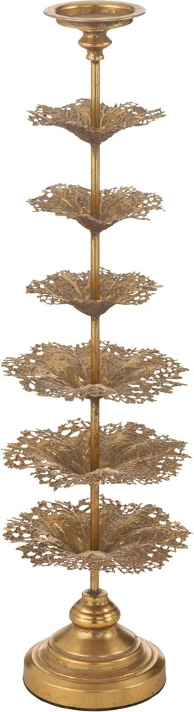 Zlatý kovový svietnik v tvare stromčeka Tree Flower L – 22*22*79,5 cm