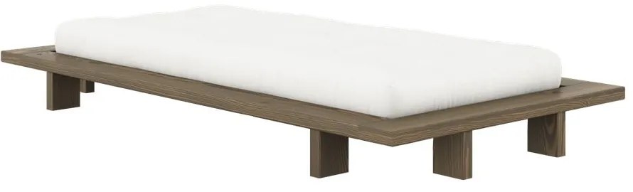 Hnedá jednolôžková posteľ z borovicového dreva s roštom 90x200 cm Japan – Karup Design